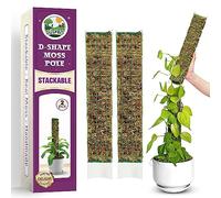 DUSPRO D-Shaped Plastic Moss Poles for Climbing Plants - Stackable Monstera Plant Pole, Handmade Stick for Indoor Plants to Grow Upward - 2 Pack, 16.5 Inches