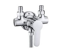 DUSROC Shower Valve Shower bar Mixer Valve Exposed Shower Valve kit, Shower Exposed Shower Valve kit 3 Way Brass Ceramic Shower Adapter Mixing Valve,Chrome B Efficency