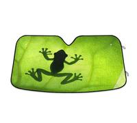 Dussdil Frog Shadow Leaf Car Windshield Sun Shade Green Leaves Sunshades Reflective UV Rays Protector Keep Your Vehicle Cool Visor Cover Foldable Retractable for Car Truck SUV