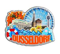 Dusseldorf Germany Magnet Fridge Magnet Wooden 3D Landmarks Travel Collectible Souvenirs Decoration Handmade -4068