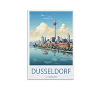 Dusseldorf Germany Vintage Travel Poster 08x12inch(20x30cm) Canvas Wall Art Posters for Living Room Decor Paintings for Home Decor