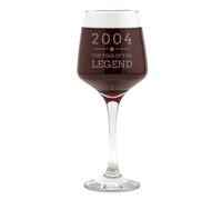 Dust and Things Engraved Wine Glass - Year of The Legend Design | 21st Birthday Gifts for Men Him | Milestone Birthday Keepsake | Wine Gift for Dad Grandad Brother Friends (2004)