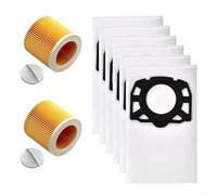 Dust Bag Filter Kit Fits for Karcher WD3 WD2 WD2 Plus 4.5 Wet & Dry Vacuum Cleaner, Includes 6 Dust Bags and 2 HEPA Filters