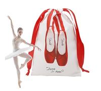 Dust Bags for Shoes | Drawstring Storage Bags for Dance Slippers,Washable Lightweight Organizer Pockets Satin Ballet Accessories for Women Dancers Girls, Red, Se référer au descriptif, Refer to