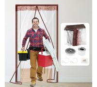 Dust Barrier, Plastic Zipper Magnetic Door Dust Protection Kit, Construction Door Cover with Zipper for Kitchen, Bathroom, Hallway Remodel, House Renovations, Fit Standard Doorway 4'W x 7.5'H