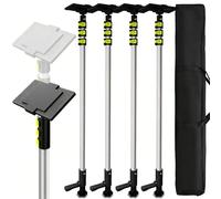 Dust Barrier Poles 4 Pack,Zipper Wall Poles Kit Stainless Steel Retractable for Renovation, Remodeling,Interior Decoration,Isolation Work 10Ft