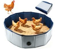 Dust Bath for Chickens, Diameter 80 cm x Height 20 cm, Robust PVC Container, Foldable Tub, Chicken Sand Bath, Chicken Dust Bath, Sand Bath for Chicken Coop, Lime Sand Bath, Chickens, Portable Chicken
