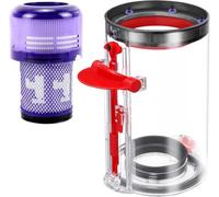 Dust Bin Replacement Compatible with Dyson V11 V15 SV14 SV15 SV22 Cyclone, Clear Bin Compatible with Dyson Canister Part No.970050-01/965443-01 with HEPA Filter