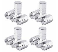 Dust Caps For Car Tyres, 16 Pieces Aluminum Alloy Tyre Valve Dust Caps, Easy-grip Hexagon Car Tire Valve Stem Caps Valve Covers Replacement With For Cars Bike Motorcycle,Silver