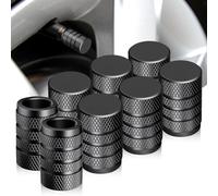 Dust Caps for Car Tyres Black 8pcs Tyre Valve Caps Aluminum Universal Wheel Cap With O Seal Ring Stem Dust Covers For Car Trucks Bikes Bicycles Motorbikes