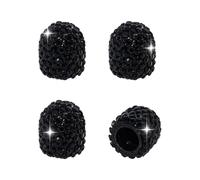 Dust Caps for Car Tyres Black Strass Decor 4pcs Tyre Valve Caps Aluminum Universal Wheel Cap With O Seal Ring Stem Dust Covers For Car Trucks Bikes Bicycles Motorbikes