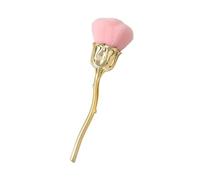 Dust Cleaning Nail Brush Art with Soft Bristles Comfortable Grip Rose Flower Shape Manicure Tool Artificial Fiber Wool Durable Lightweight Design for Golden
