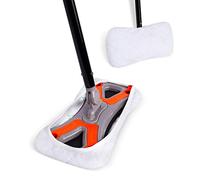 Dust Cleaning Sweeper Mopping | Orange and Grey Durable Mop Set | Lightweight | Great for Kitchen, Home, Garage and Office | Hardwood Tile Laminate Floor Cleaner | Removable Slipper