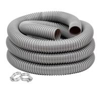 Dust Collection Hose 1.5 in × 5 ft Heavy Duty Flexible PVC Reinforced Thicken Helix Suction Discharge Corrugated Pipe Hose for Fume Dust Collector Fitting Wood Chip Saw (1.5 inch gray hose)