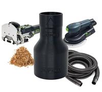 Dust Collection Hose Adapter for Festool 27mm Tool Ports - Compatible with Domino DF 500, XL 700, ROTEX, ETS, RTS, and DTS Sanders - Made in USA (1-7/8" Hose)