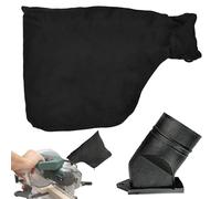 Dust Collector Bag - Adjustable Attachment Accessories Cover, Black Cutting Machine | Sander Woodworking Saw Miter Tool, Fine Particle Filtration, Heavy Duty Nylon Material, Universal Port Fit