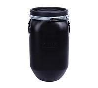 DUST COMMANDER PE30 - Barrel/Drum 30 Litres | BLACK | Open Top | Total Opening | with Lid and Latch Ring