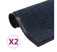 Dust Control Mat Set Blue 90x150cm Tufted Polypropylene Non-Slip Heavy 5.5mm 2pc