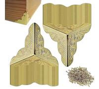 Dust Corners Stairs - Metal Box Corner Protectors, Decorative Antique Guards | Edge Covers For Protecting Furniture Corners Cabinets Chests And Wooden Boxes Elegant Vintage Style Finish