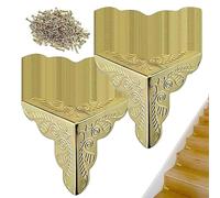 Dust Corners Stairs - Metal Box Corner Protectors, Decorative Antique Guards | Edge Covers For Protecting Furniture Corners Cabinets Chests And Wooden Boxes Elegant Vintage Style Finish
