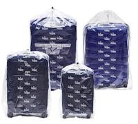 Dust Cover Big Plastic Drawstring Bags Multi-Purpose for Storage and Keeping Luggage, Big Dolls, Blankets, Pillows, Suitcase Good for Household Organizing Reusable Set of 4 bags Size S, M, L, XL