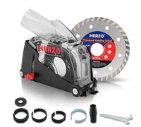 Dust Extraction Cutting Guard,HERZO Cutting Dust Shroud with Diamond Saw Blade for 5 inch Angle Grinder