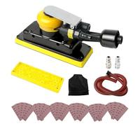 Dust-Free Air Orbital Sander, 70 mm x 198 mm 1/8" Orbit, 10000 RPM Pneumatic Random Orbital Sander with Extra Hook-Loop Pad and 30pcs Sandpapers