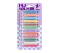 DUST FREE CHALK - 12 Washable Crayons Smooth Writing Vibrant Drawing Crayons Set for Outdoor Art Easy Grip + Shatter Resistant Design Durable Formula with Finish