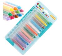 Dust-free Chalk - 12 Washable Soft Writing Crayons Colored | Drawing Crayons with Chalk for Outdoor Art for Boys and Girls Outdoor Playroom Classroom School Whiteboard
