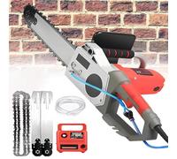 Dust-Free Electric Concrete Chainsaw with Water Connection, 2 Diamond Chains and Bars, for Reinforced Concrete, Stone, Brick, Granite, Tiles and Cement slabs Depth48cm