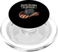 Dust Glory and Jesus Western Cowboy Hat Cross American Flag PopSockets PopGrip for MagSafe