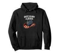 Dust Glory and Jesus Western Cowboy Hat Cross American Flag Pullover Hoodie