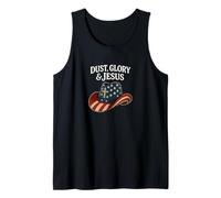 Dust Glory and Jesus Western Cowboy Hat Cross American Flag Tank Top