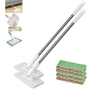 Dust Mop Magic, 360° Rotating Head and an Extra-Long Non-Slip Telescopic Handle and Comes with 5 or 10 Reusable Cloths for Floors Walls Bathrooms and Kitchens (2Pcs)