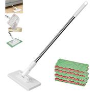 Dust Mop Magic, 360° Rotating Head and an Extra-Long Non-Slip Telescopic Handle and Comes with 5 or 10 Reusable Cloths for Floors Walls Bathrooms and Kitchens (1Pc)