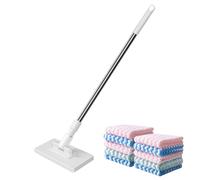 Dust Mop - Triangle Cleaning Mop | Kitchen Cleaning Dust Mops | Microfiber Broadpath Motion Extended Reach Structure, Intensified Debris Collection Innovation | Flexible Handle Kit For Apartment Upkee