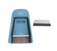 Dust Pan and Brush Mini Hand Broom and Dustpan Set Dust Pan Brush Set for Table Desk Countertop Key Board Cat Dog Pets (Blue)