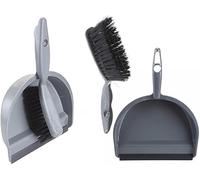Dust Pan and Brush Set - Grey Flat Hand Dustpan Sweeper with Nylon Bristles Duster Combo Portable Cleaning Brush & Dustpan Set Sweeping Scoop Household Garden Indoor Outdoor Cleaning