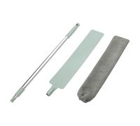 Dust Pan Brush, Extendable Duster, Microfiber Cleaning Tool, Adjustable Sweep Action, Multi- Utility, Bedroom Kitchen Workplace Use, 38.78x0.87x3.35 Inches, Gray, 1 Pack