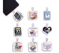 Dust Plug Charms for E-Reader, Funny Theme Charm Compatible with Type C Charging Port, Gift Book Lover Readers Men Women Teachers Students, Decorating Accessories E-Reader 9 Pcs