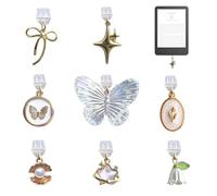 Dust Plug Charms for E-Reader, Funny Theme Charm Compatible with Type C Charging Port, Gift Book Lover Readers Men Women Teachers Students, Decorating Accessories E-Reader 8 Pcs