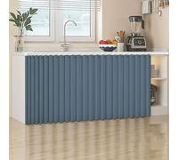 Dust-Proof Blue Short Cupboard Valances - Self-Adhesive Folding Shelf Covers for Kitchen, Laundry, Cabinet (W130xH100cm) - Privacy & Style Solution