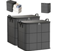 Dust-Proof Comforter And Bedding Organizer, Extra Large Closet Organizers And Storage, Under Bed Storage Reinforced Handles Sturdy Zippers for Moving,Traveling,Clothes,Blankets（2pcs Large）