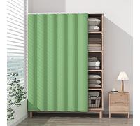 Dust-Proof Curtain for Shoe Cabinet & Bookshelf, Simple Blackout Dust Cover, Open Wardrobe Curtain with Tracks, Waterproof, Fabric Protection for Shoes & Books
