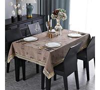 Dust-proof Dining Table Cloth, Retro Art Vinyl Table Mat, Lace Fabric Coffee Table Cloth, 140x240cm Rectangular Table Cloth, Home Restaurant Decorative Table Cloth (Coffee Color 60 * 60cm)