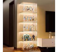 Dust Proof Display Cabinet with Flip Door, Acrylic Showcase for Collectibles - Ideal for LEGO Sets, Action Figures, Memorabilia(5-tier storage)