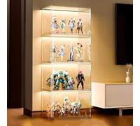 Dust Proof Display Cabinet with Flip Door, Acrylic Showcase for Collectibles - Ideal for LEGO Sets, Action Figures, Memorabilia(4-tier storage)