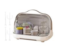 Dust-Proof Nursing Bottle Rack, Kids Feeding Bottle Holder, Adorable Drying Organizer with Removable Tray, Kitchen Accessory, Storage Tool Rack for Counter Dining Room