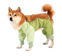 Dust-Proof Suit for Dogs Cute Outfits Outdoor Indoor Polyester Elastic,Dirt & Water Resistant,Durable Pet Clothes (Green,Large)