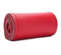 Dust Protector Braid Generic Car Accessories 38CM Car Steering Wheel Cover With Needles Thread Soft Leather Anti Slip Auto Steering-Wheel Car Wheel Cover(Red)
